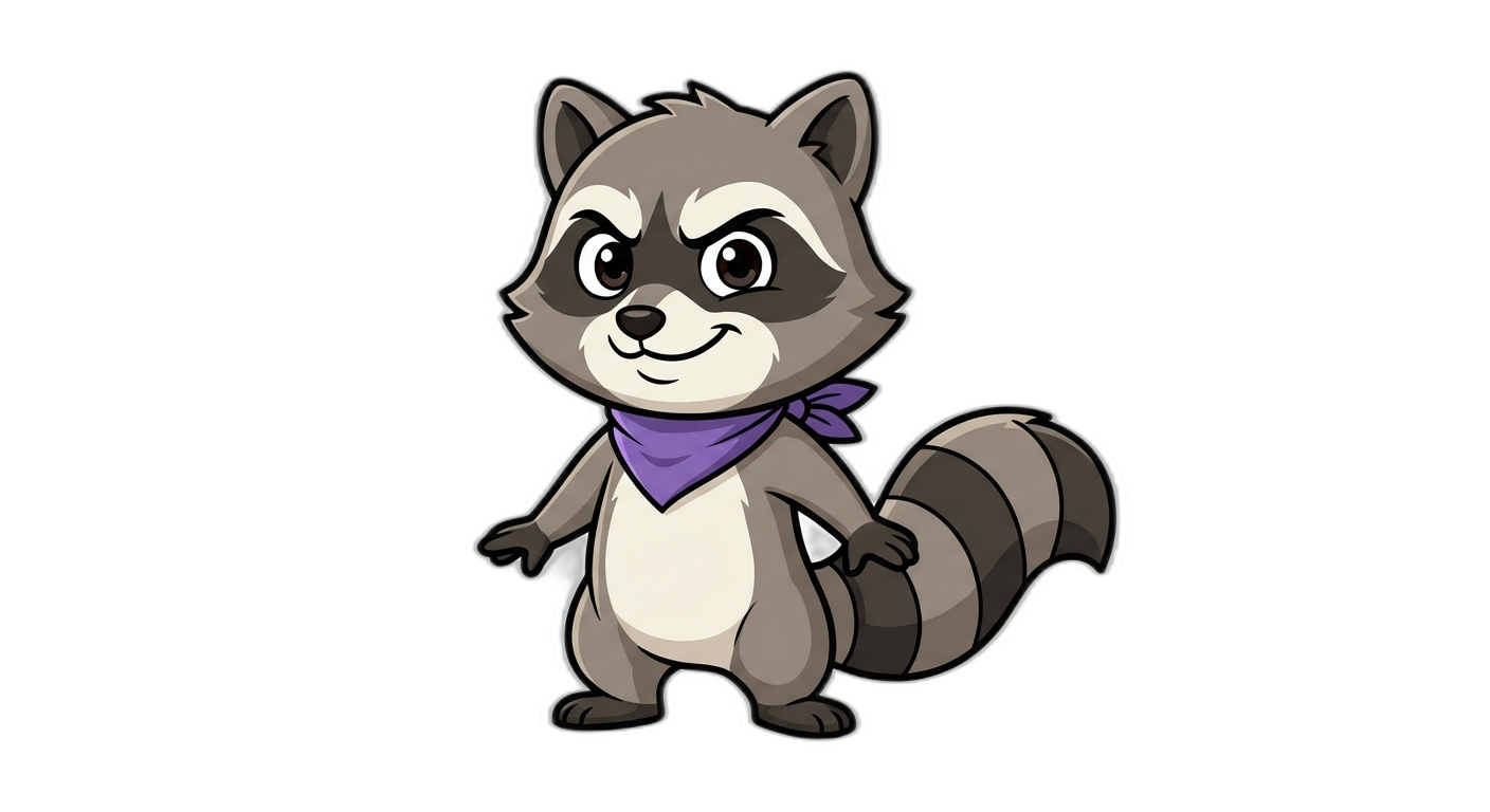 Bandit the Raccoon — Bet Boyz mascot